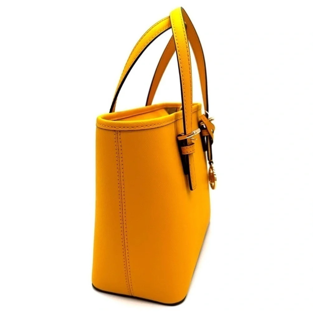 Michael Kors Jet Set Travel Extra-Small Top Zip Tote Bag Jasmine Yellow - Picture 3 of 10